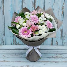 Букет цветов из:  Герберы, Альстромерии и Хризантемы #REPLACE_PRED# Лысогорской