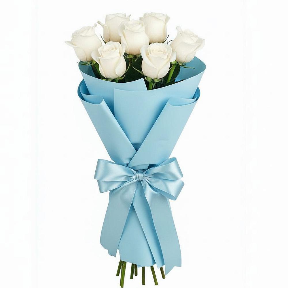 Букет 7 белых роз Проуд в Лысогорской