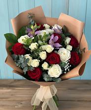 Букет цветов из:  Розы и Альстромерии в Лысогорской
