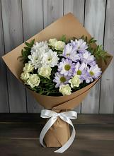 Букет цветов из:  Хризантемы и Розы в Лысогорской