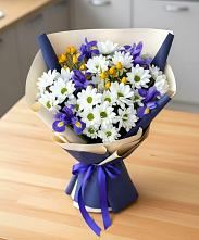 Букет цветов из:  Розы, Ирисы и Хризантемы в Лысогорской