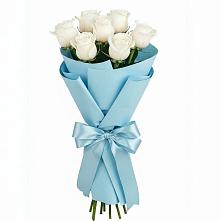 Букет 7 белых роз Проуд в Лысогорской