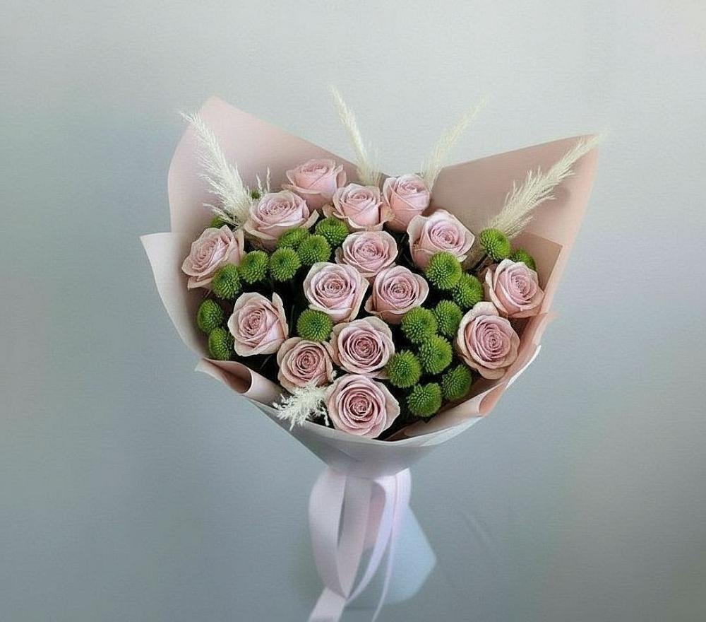 Букет цветов из: Розы и Хризантемы в Лысогорской