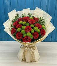 Букет цветов из:  Розы и Хризантемы #REPLACE_PRED# Лысогорской