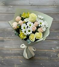 Букет цветов из:  Альстромерии, Розы и Хризантемы в Лысогорской