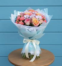 Букет цветов из:  Хризантемы и Розы в Лысогорской